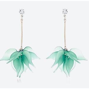 Acrylic Flower Petal Rhinestone Earrings*